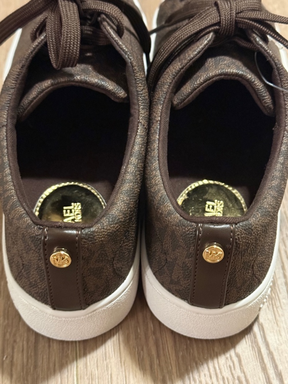 Michael Kors Chocolate Brown MK Logo Low-Top Sneakers - Picture 8 of 12